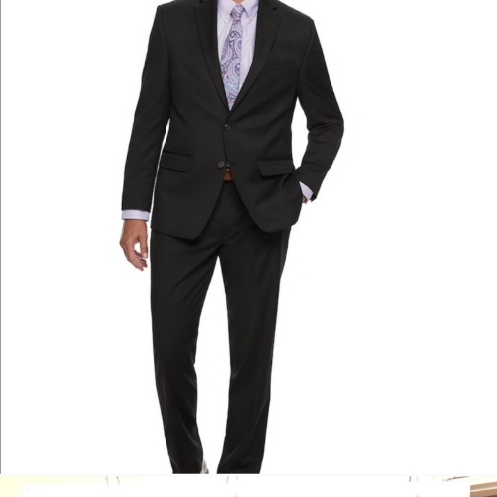 Chaps 3 piece suit black worn once